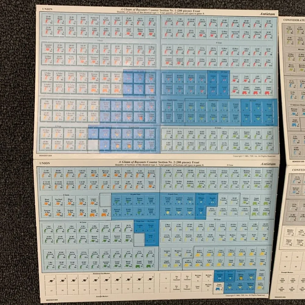 TSR SPI : A Gleam of Bayonets - Battle of Antietam Game - GBACW #7 (UNPUNCHED)